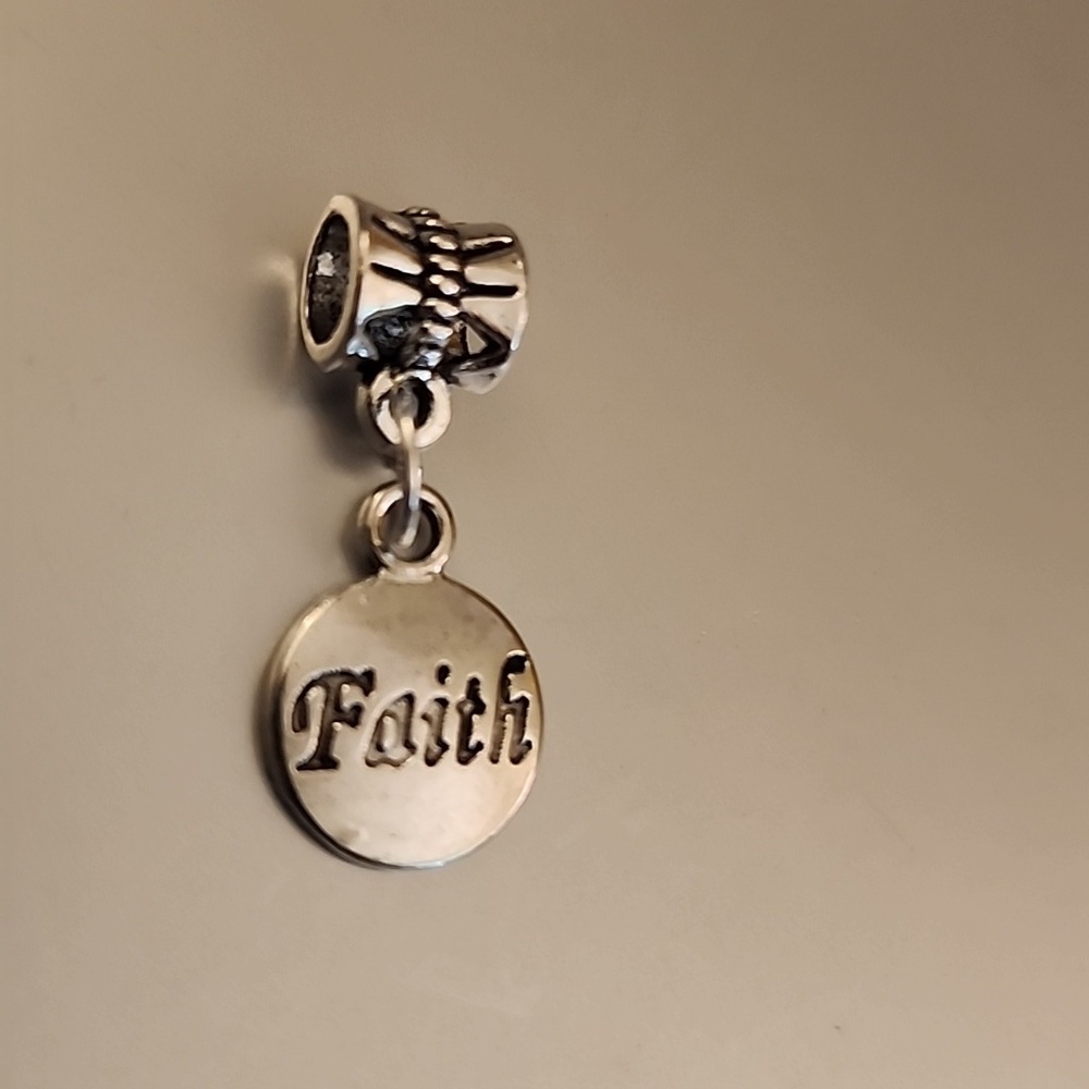 FAITH Word Charm Fits pandora and European Systems